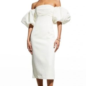 Rebecca Vallance Genevieve Off-Shoulder Puff-Sleeve Dress - Size 2